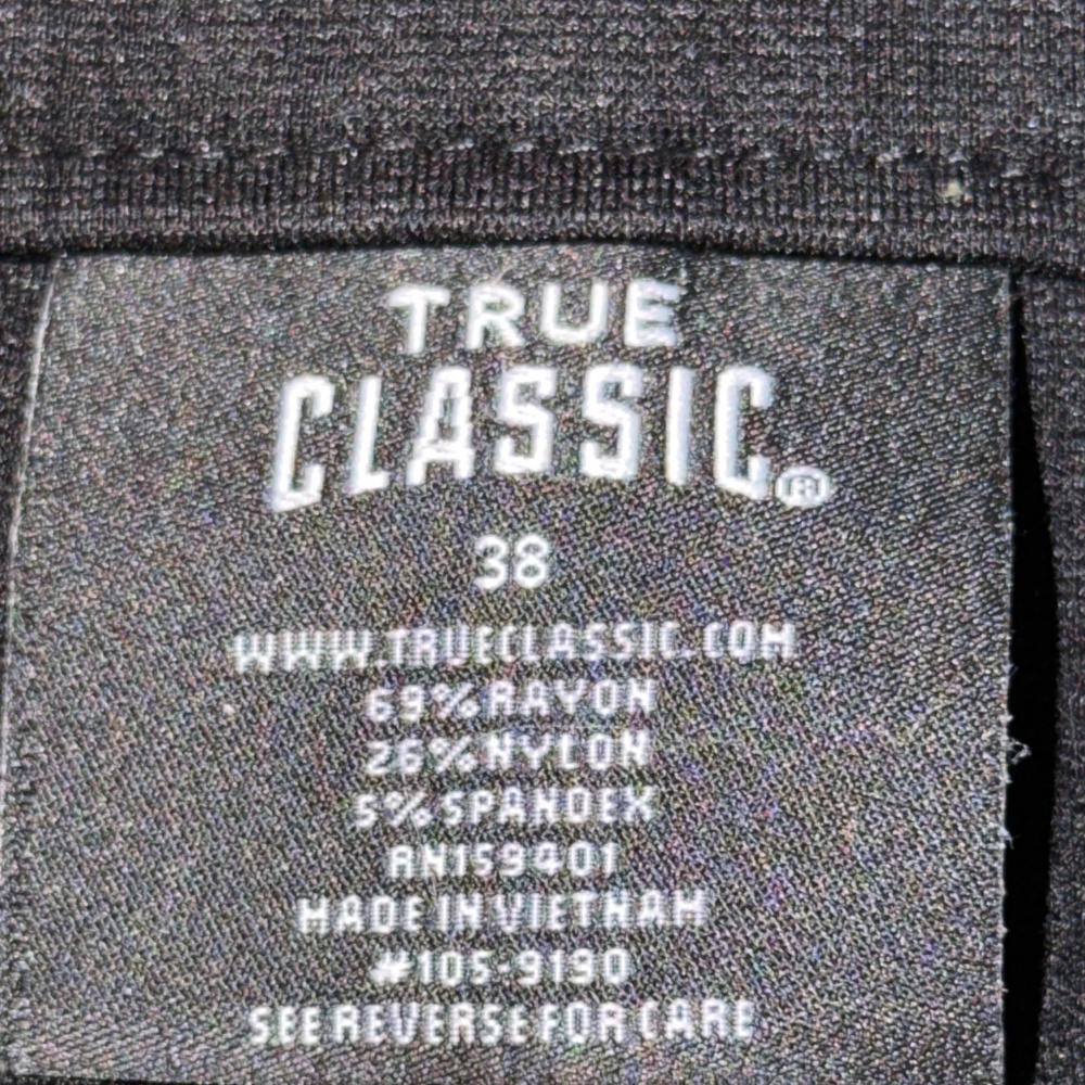 True Classic Comfort Fit Mens Chino pants - Black - Picture 2 of 2